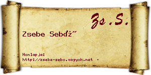 Zsebe Sebő névjegykártya